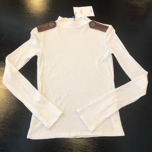 Zara mock neck cream top size small